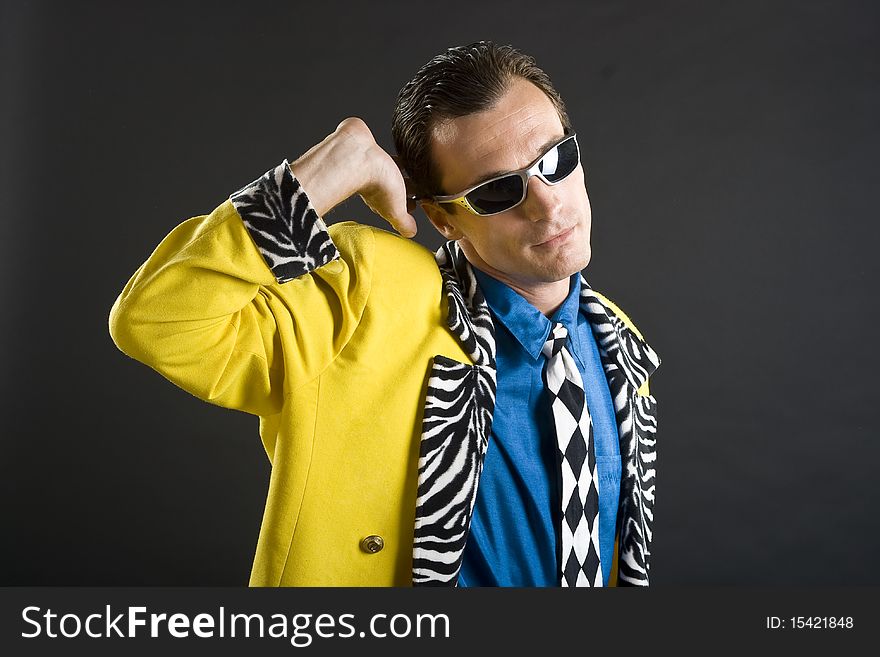 Rockabilly Singer From 1950s In Yellow Jacket