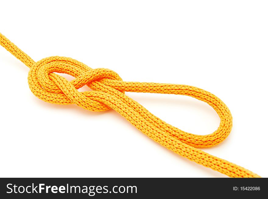 Directional Figure Eight knot isolated on white
