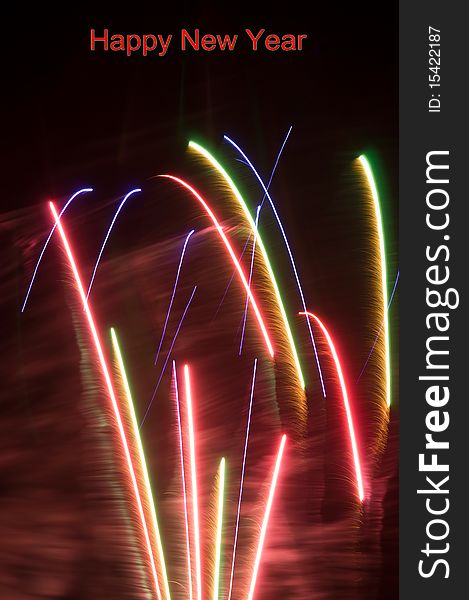 An firework burst with text. An firework burst with text