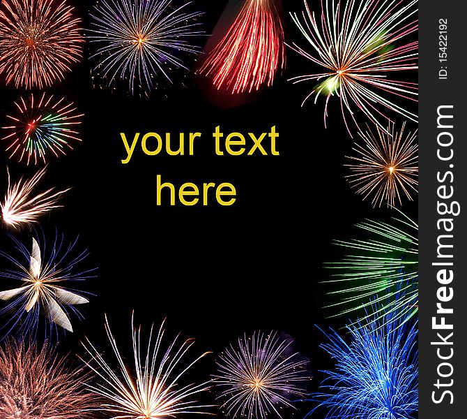Holiday fireworks with free text space