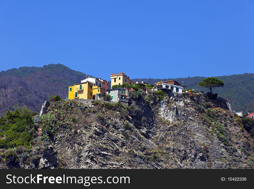 Colorful italian houses on the cinque terre. Colorful italian houses on the cinque terre