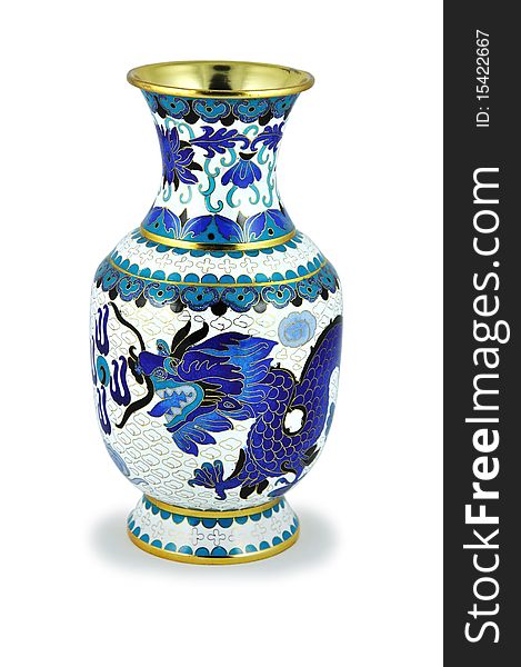 The Chinese vase on a white background. The Chinese vase on a white background.