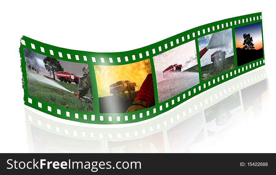 Filmstrip of images of forest fires.