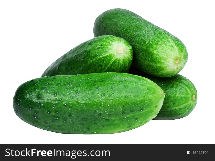 Green cucumber isolated on white background. Green cucumber isolated on white background