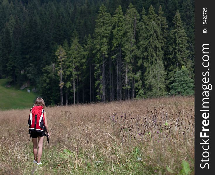 woman hiking outdoors