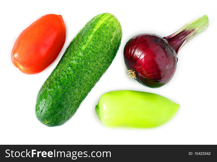 Fresh raw veggies on a white background. Fresh raw veggies on a white background