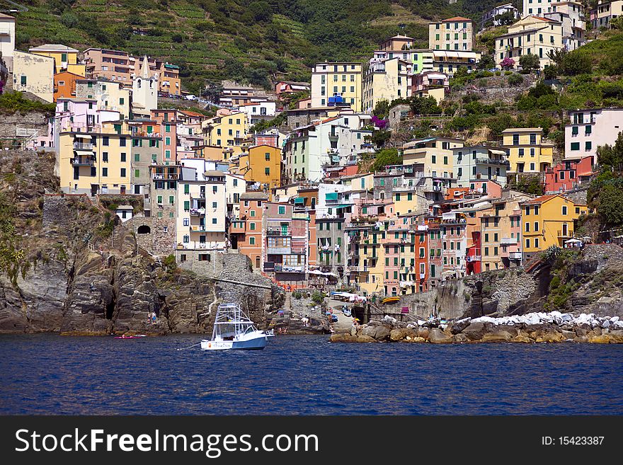 Colorful italian houses on the cinque terre. Colorful italian houses on the cinque terre