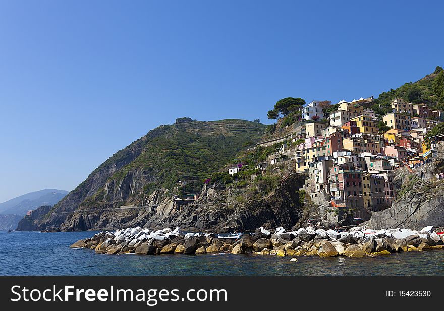 Colorful italian houses on the cinque terre. Colorful italian houses on the cinque terre