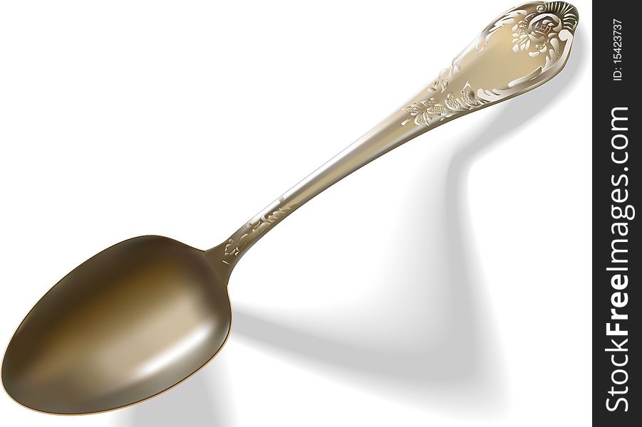 Vector Old-fashioned Silver Spoon.