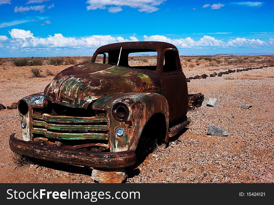 Old truck in namibian desert