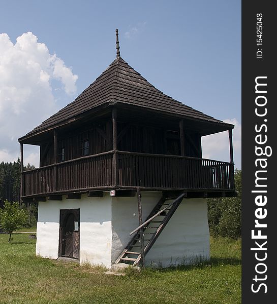 Traditional wooden houses in rural village in SLovakia