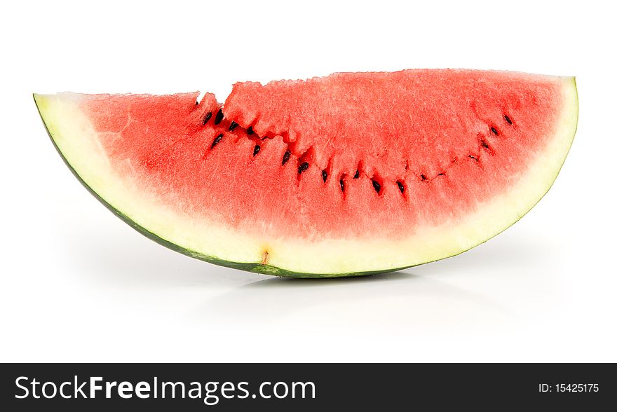 Fresh segment of a watermelon on a white background. Fresh segment of a watermelon on a white background