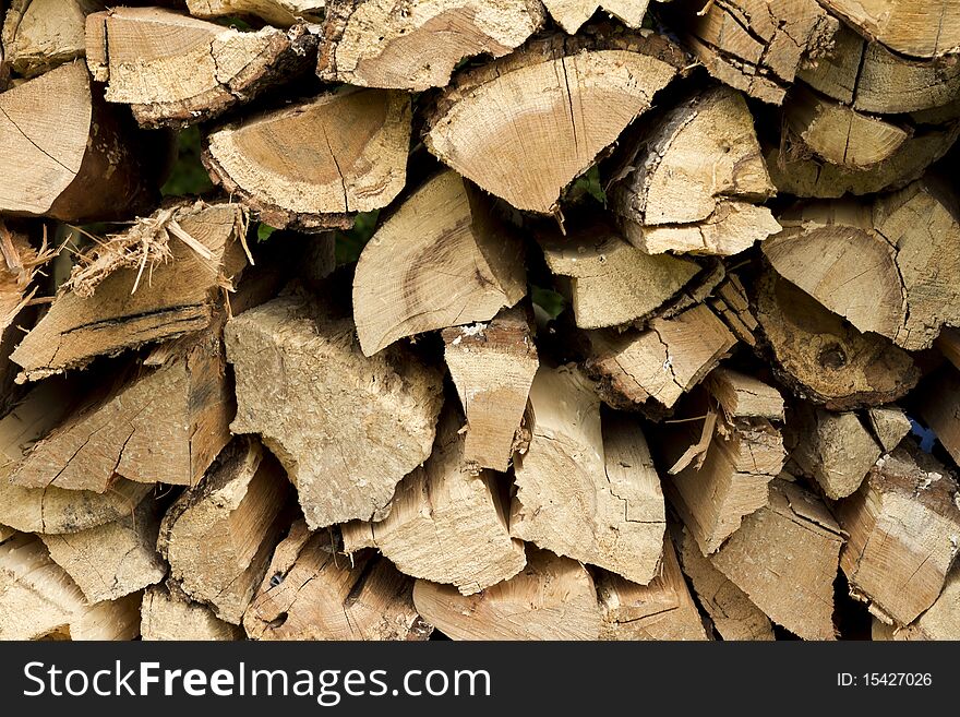 Logs of wood to use in a campfire. Logs of wood to use in a campfire