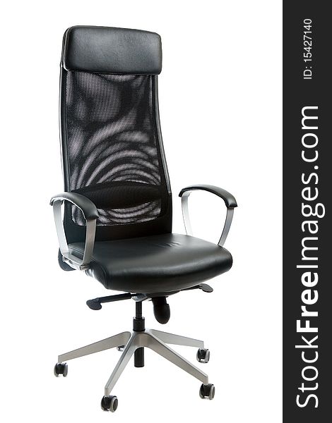 Black leather easy chair