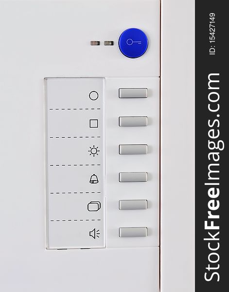 Closeup of a modern electric doorbell system with some buttons. Closeup of a modern electric doorbell system with some buttons