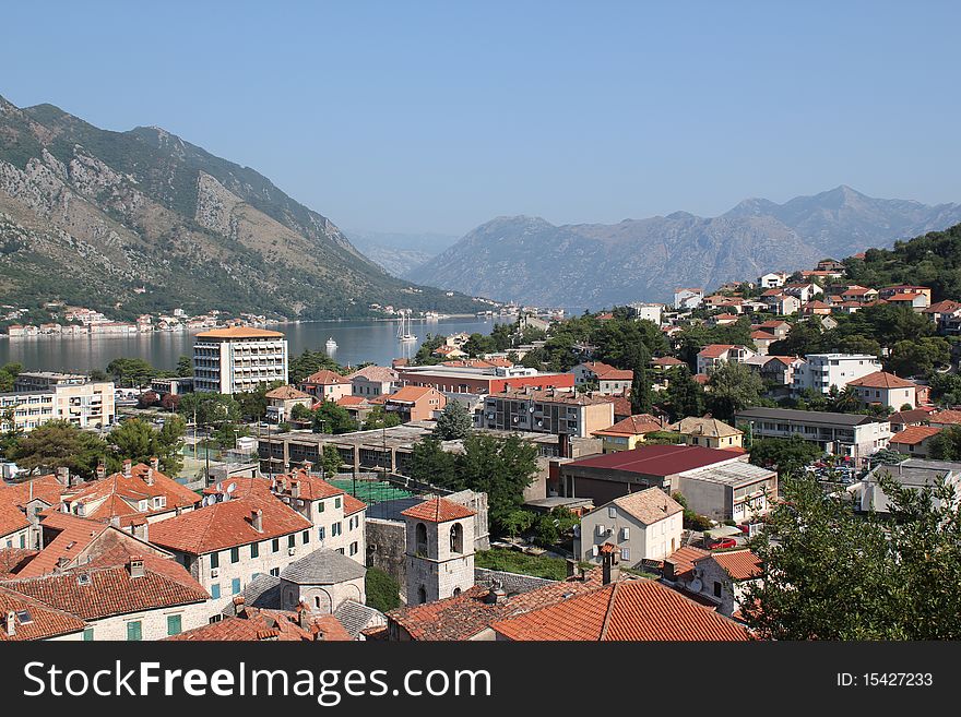 Kotor, the view from one of the surrounding walls. Kotor, the view from one of the surrounding walls