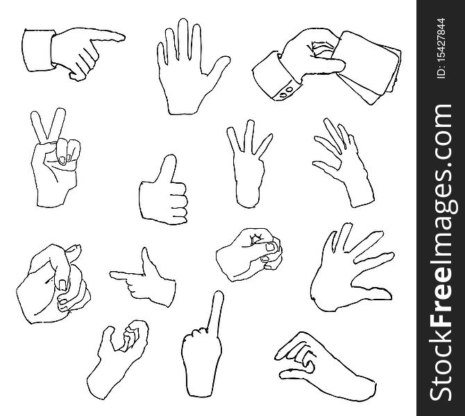 Communication hand draw element set
