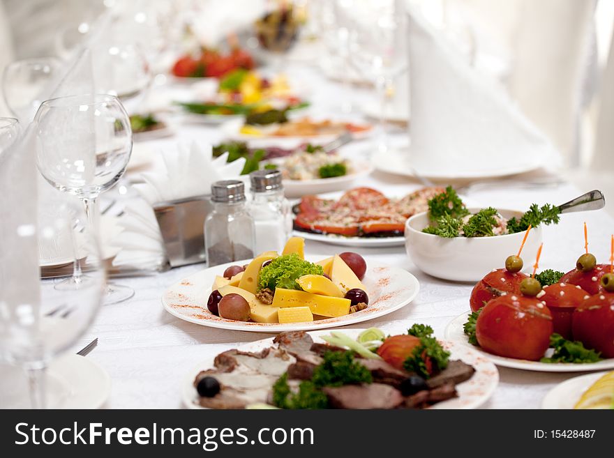 Banquet table in restaurant,wedding