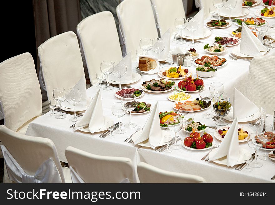 Banquet table in restaurant,wedding