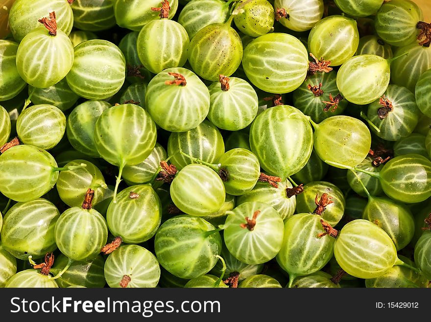Food background of many gooseberries.