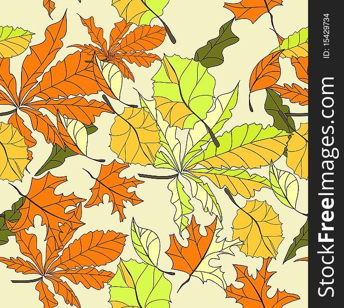 Autumn seamless wallpaper. Universal template for greeting card, web page, background