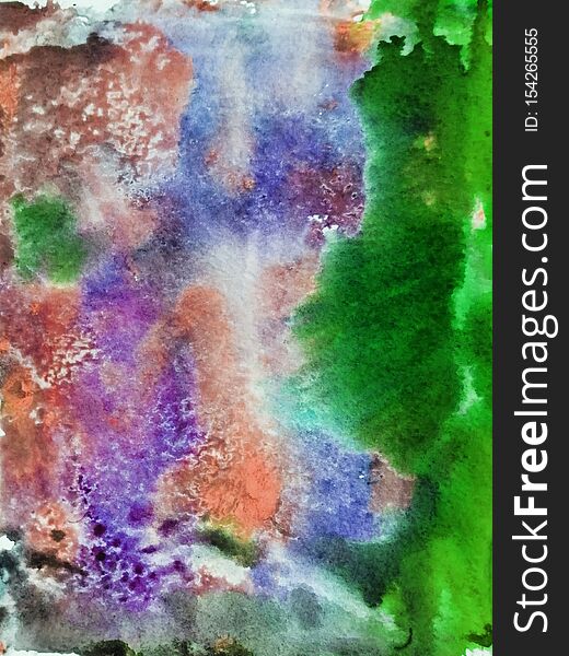 Abstract background, hand-painted texture, watercolor painting, drops of paint, paint smears. Design for backgrounds, wallpapers