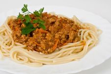Spaghetti With Meats Royalty Free Stock Photos