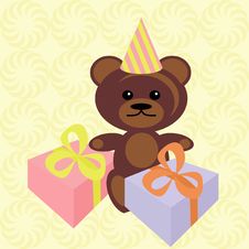 Teddy Bear With Present Box Royalty Free Stock Image Teddy Bear With Present Box Royalty Free Stock Image