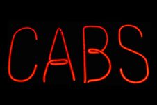 Cabs Neon Sign Royalty Free Stock Images