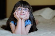 Nice Dreaming Toddler Girl With Long Dark Hair Stock Photo Nice Dreaming Toddler Girl With Long Dark Hair Stock Photo
