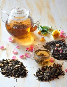 Tea With The Petals Of Roses Stock Photos Tea With The Petals Of Roses Stock Photos