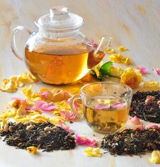Tea With The Petals Of Roses Royalty Free Stock Photo Tea With The Petals Of Roses Royalty Free Stock Photo