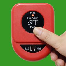 Press Fire Alarm Button Royalty Free Stock Image