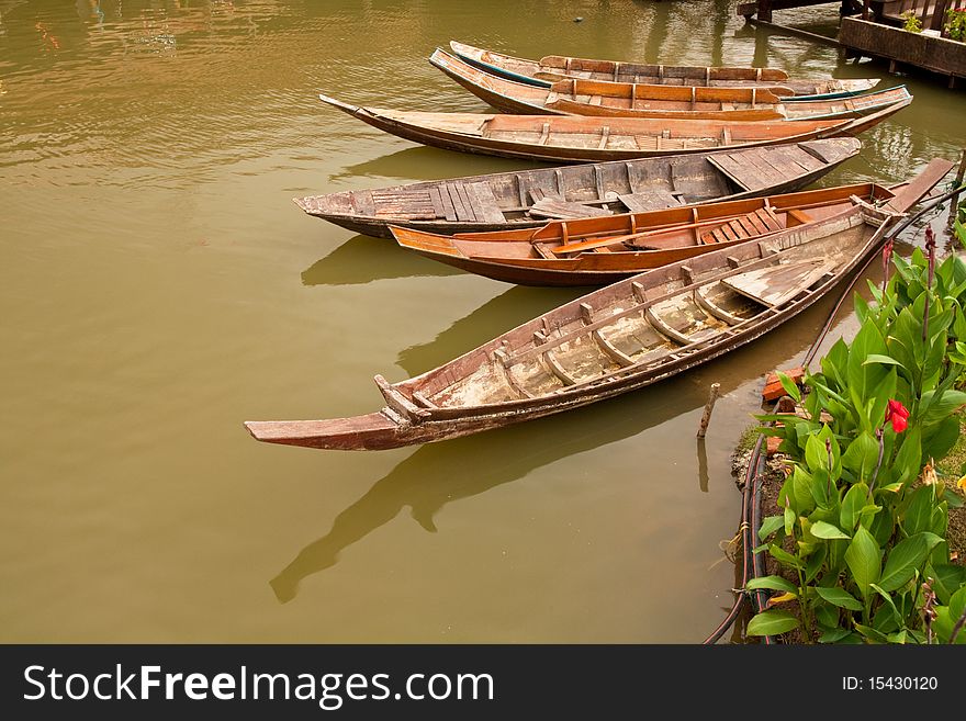 Old boat in waterway from Thailand for transportation and journey. Old boat in waterway from Thailand for transportation and journey.