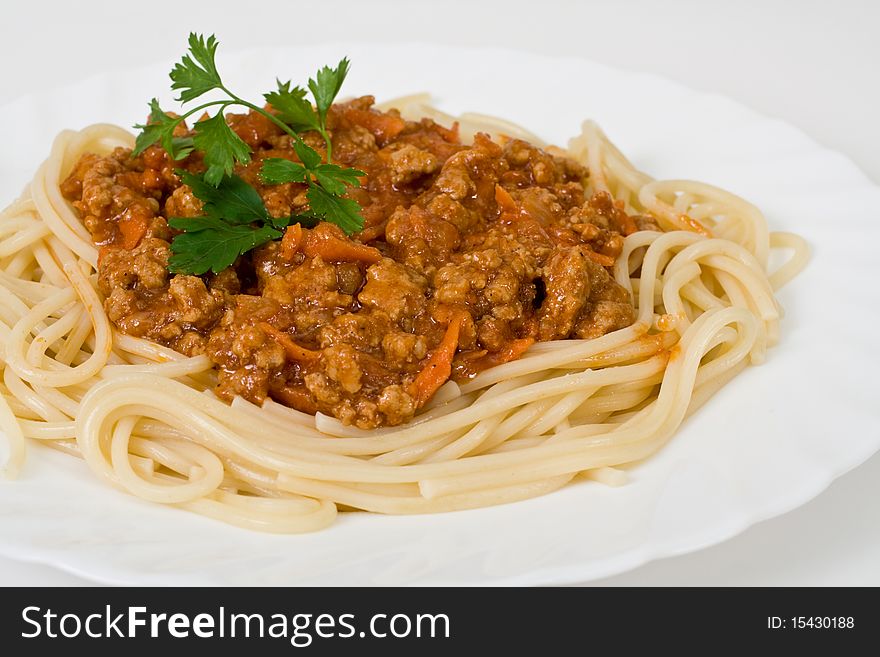 Spaghetti with meats