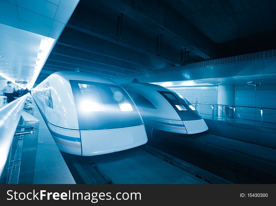 The background of the high-speed train with motion blur outdoor. The background of the high-speed train with motion blur outdoor.