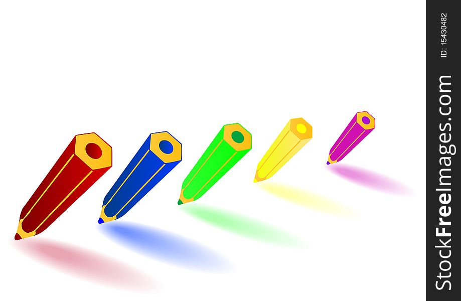 Vector Illustration Colour Pencils