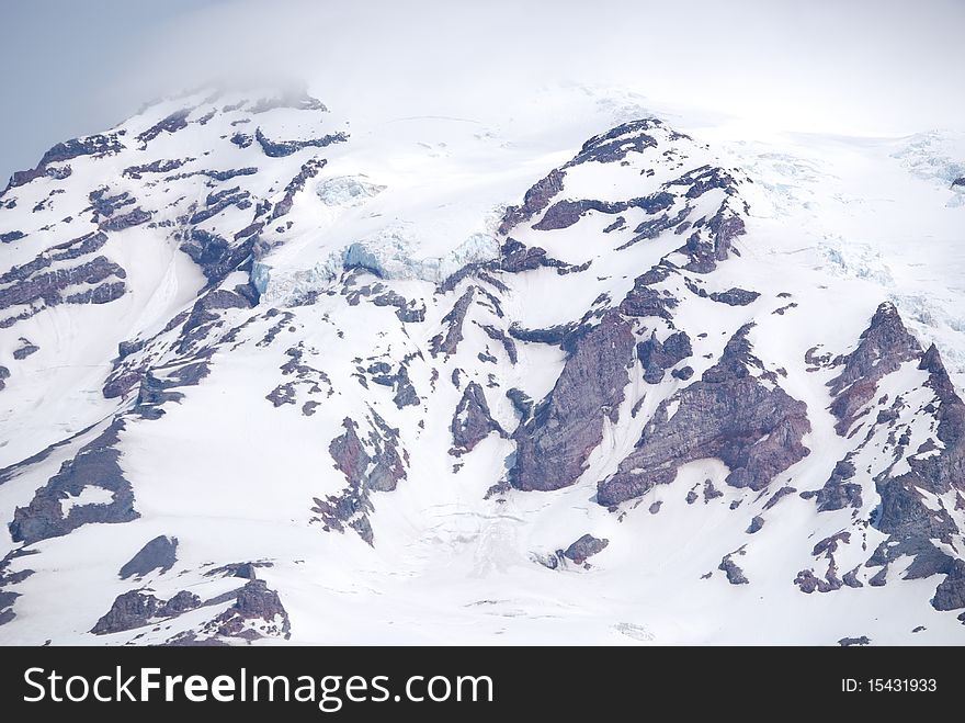 Close up of the Glacier on Mt Rainier. Close up of the Glacier on Mt Rainier