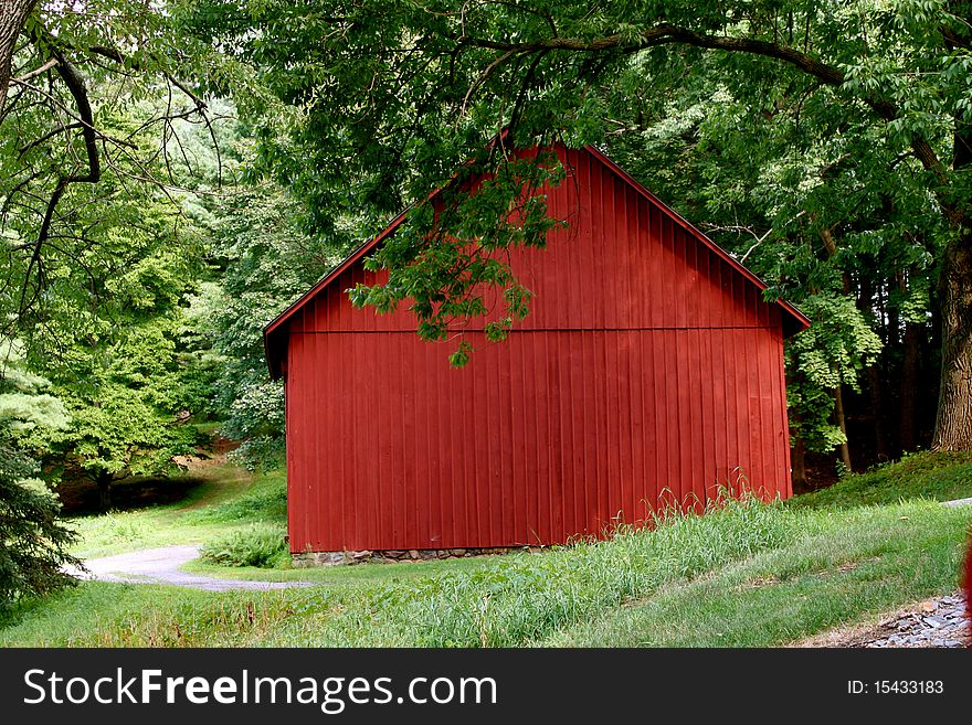 Side of a barn on a country road. Side of a barn on a country road