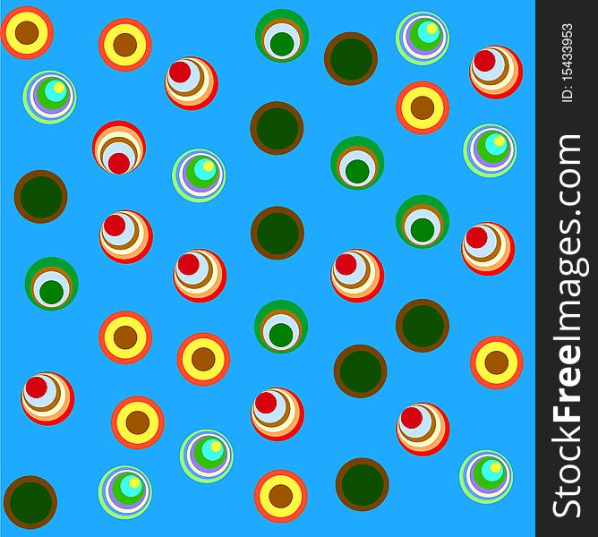 Lollipop Pattern On Blue Background