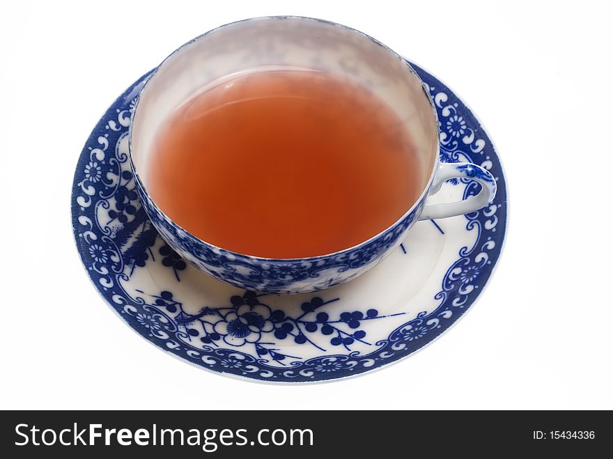 Blackberry tea in thin cup
