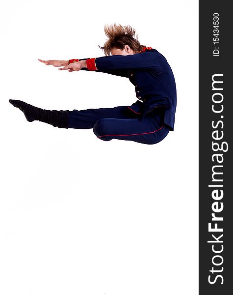 Ballet man jumping, pose from Shakespeare's Othello