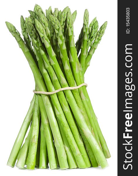 Fresh asparagus on white background