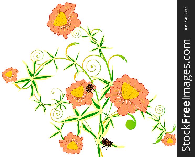Abstract floral illustration, well for your design. Abstract floral illustration, well for your design