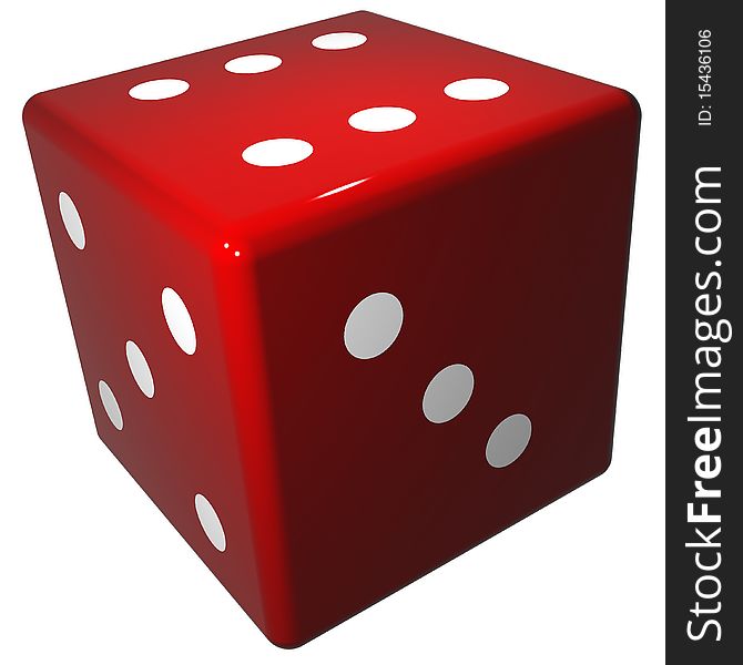 Red dice with white spots