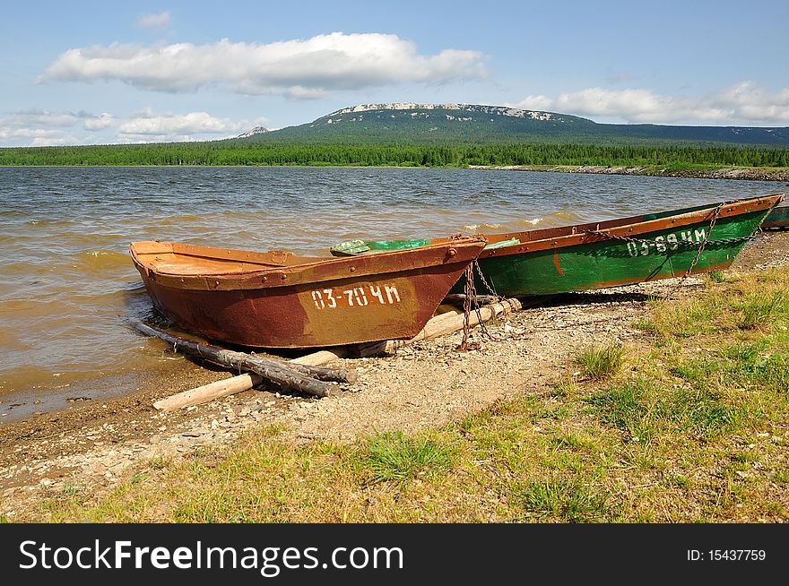 Two Boats On Zuratkul Lake