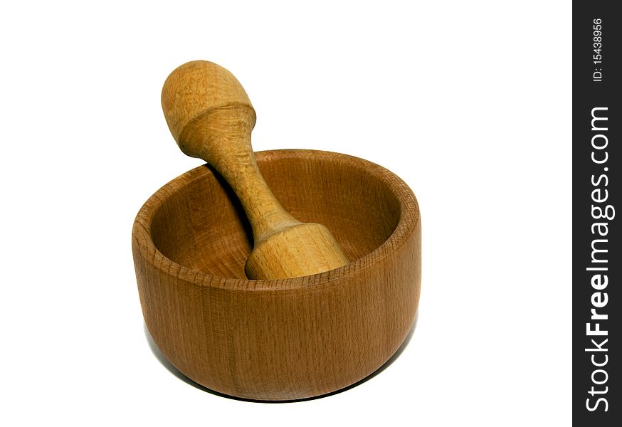 The wooden capacity and stick to rub various things. The wooden capacity and stick to rub various things