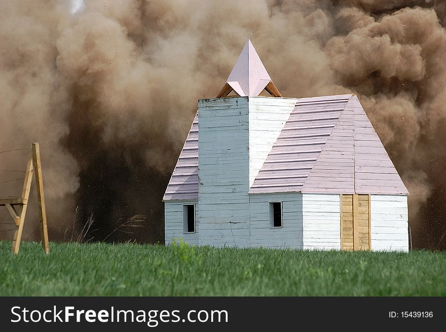 Explosion. WW2 historical reenacting. Kiev,Ukraine