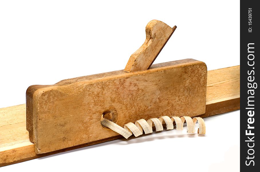 Old plane with the chips on the board isolated on a white background. Old plane with the chips on the board isolated on a white background.