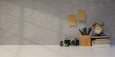 Simple Photographer Workplace With Vintage Camera Stock Photos Simple Photographer Workplace With Vintage Camera Stock Photos